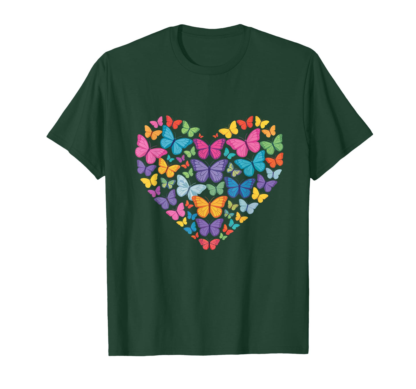 Colorful Butterfly Heart Cute Butterflies for Women Girls T-Shirt