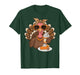Thanksgiving Turkey Drinking Coffee Leopard for Women T-Shirt