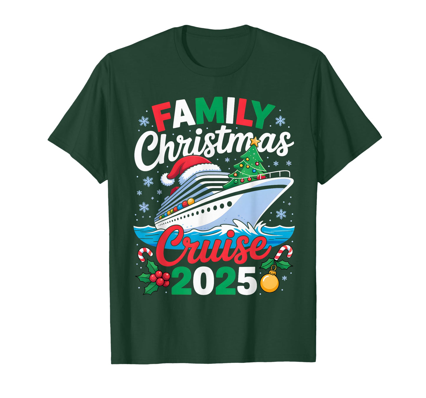 Family Christmas Cruise 2025 Matching Holiday Cruise Men T-Shirt