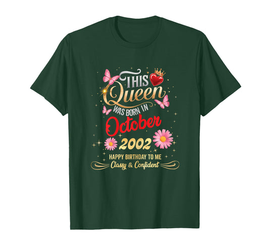 This Queen was Born in October 2002 October 2002 Birthday T-Shirt
