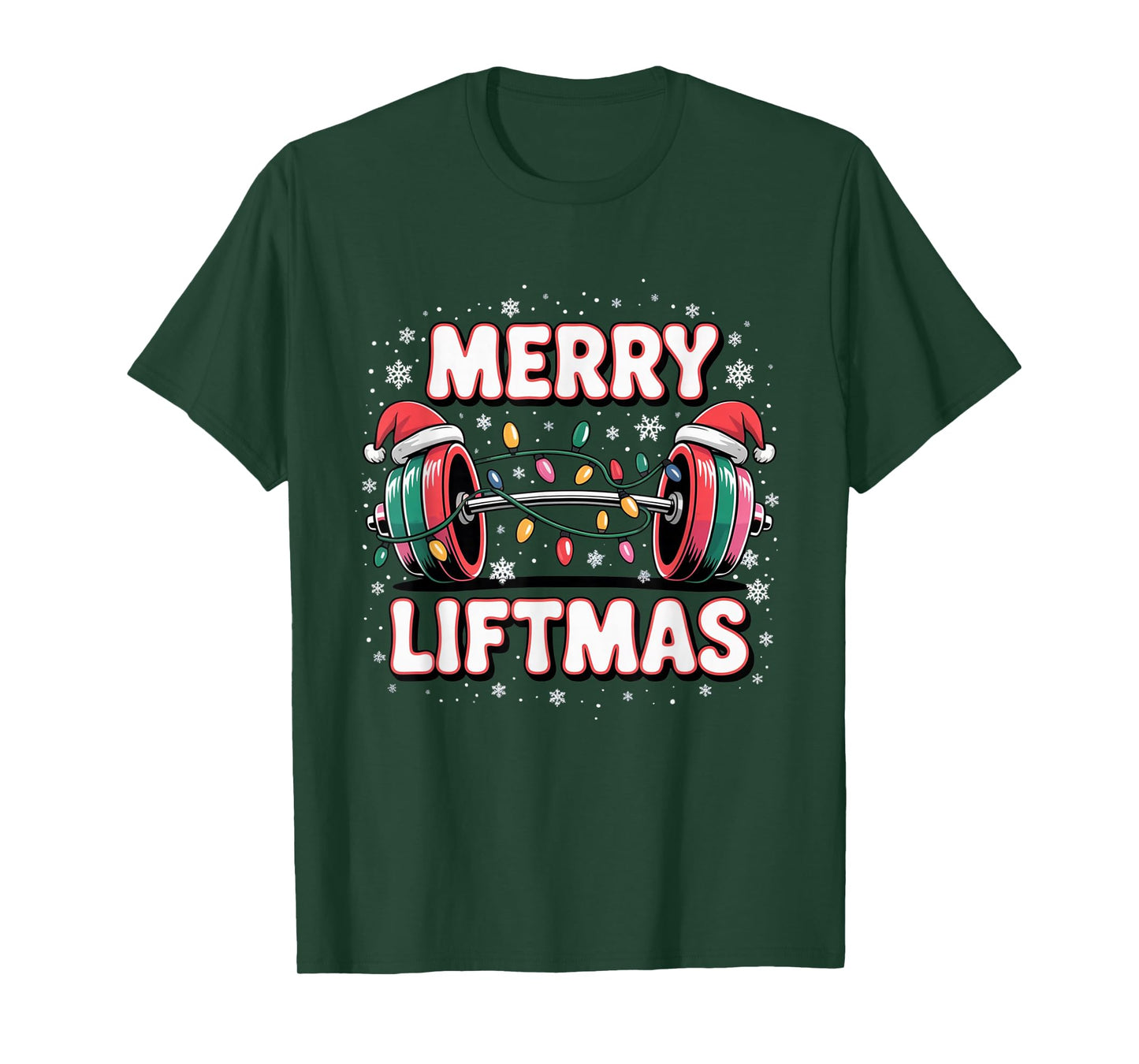 Merry Liftmas Funny Gym Christmas Design T-Shirt
