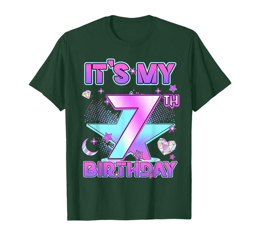 7 Years Old Birthday Kpop Kids 7Th Birthday Girls K-pop T-Shirt
