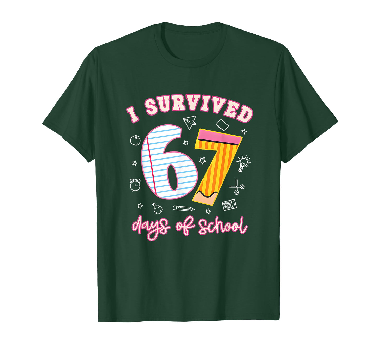 I Survived 67 Days of School Funny Meme Teacher Student T-Shirt