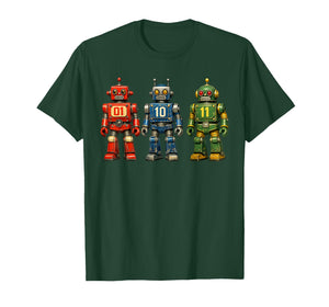 Binary Code Robot Retro 01 10 11 Programming Humor Vintage T-Shirt