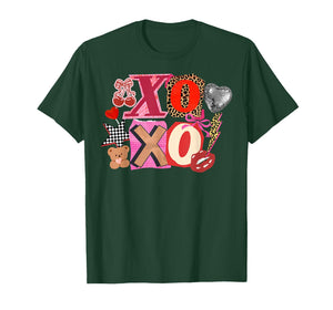 Cute Valentine XOXO Funny Valentine Hearts Lover Girl Women T-Shirt