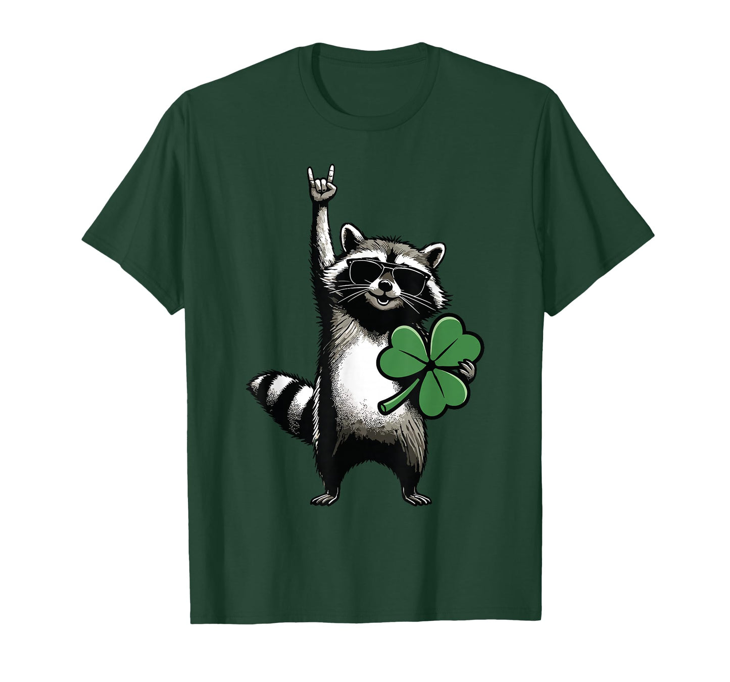 Raccoon Irish Men Women Kids Funny St. Patrick's Day T-Shirt