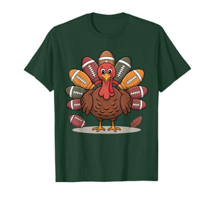 Thankful Football Turkey Thanksgiving Fall Boys Men Women T-Shirt