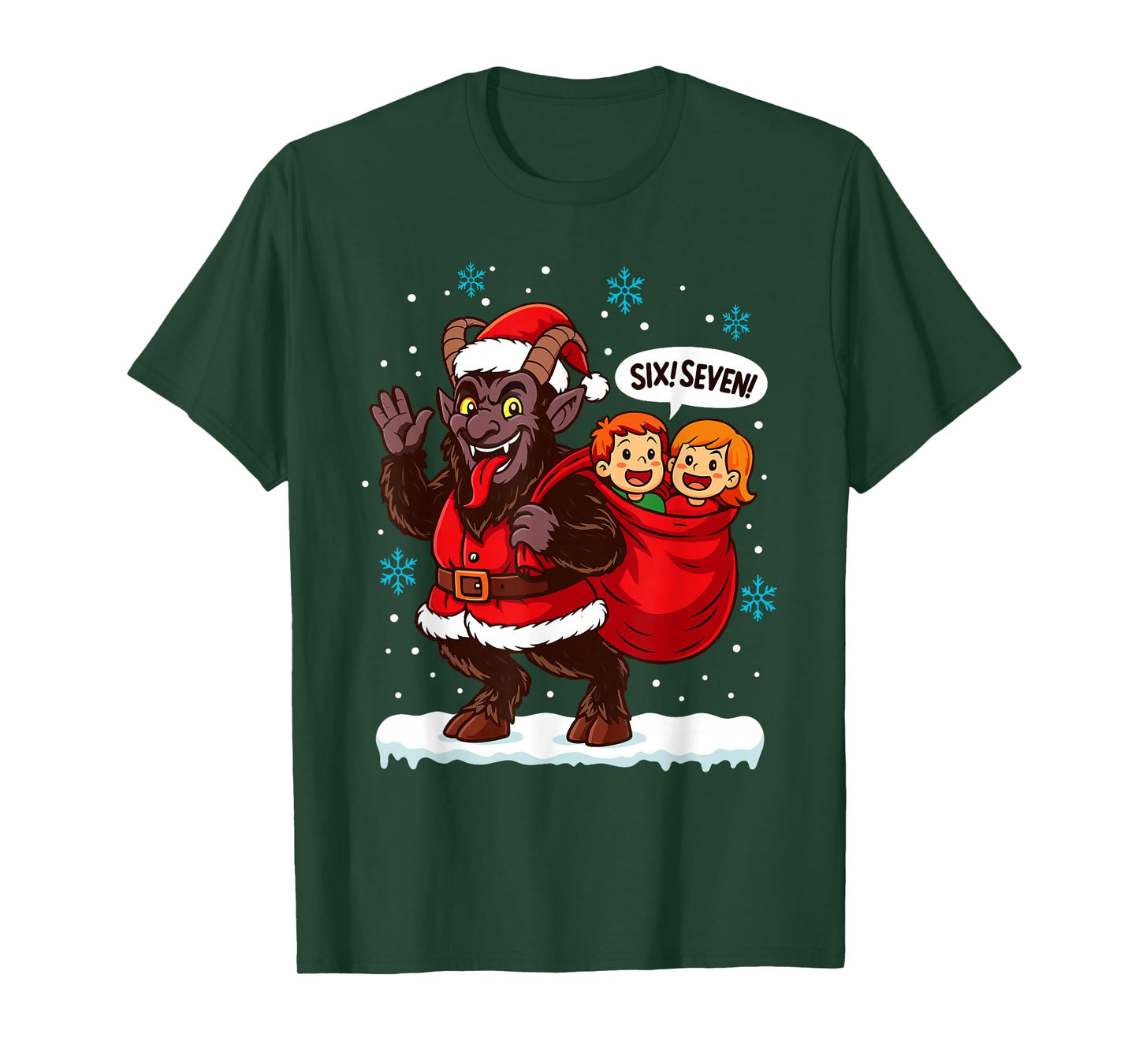Six Seven Krampus Men Women Kids Ugly Christmas T-Shirt