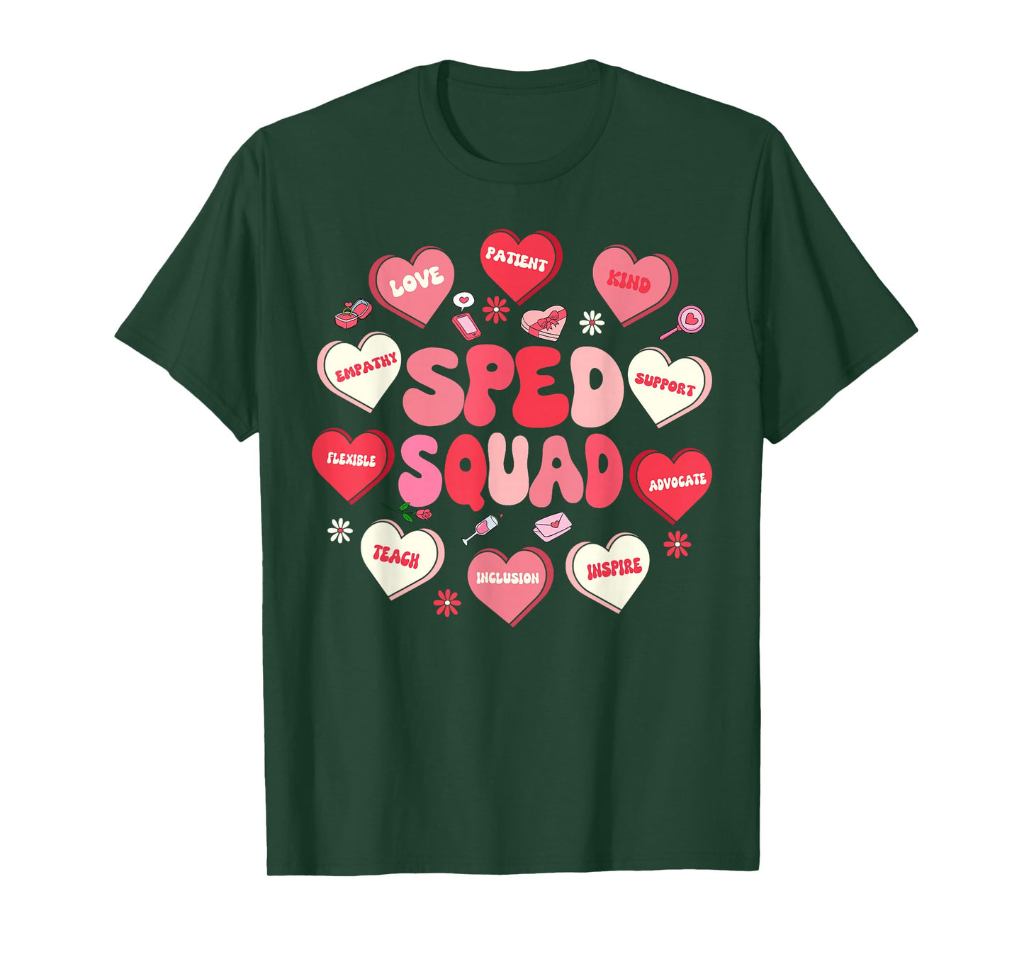Retro Candy Heart Valentines SPED Teacher Special Education T-Shirt