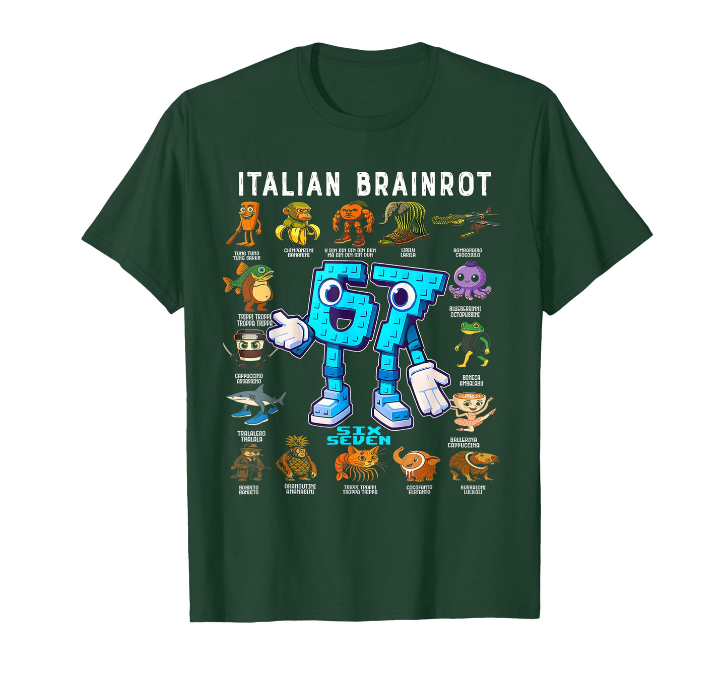 Italian Brainrot Funny 67 Meme Birthday Decoration Kids Boys T-Shirt