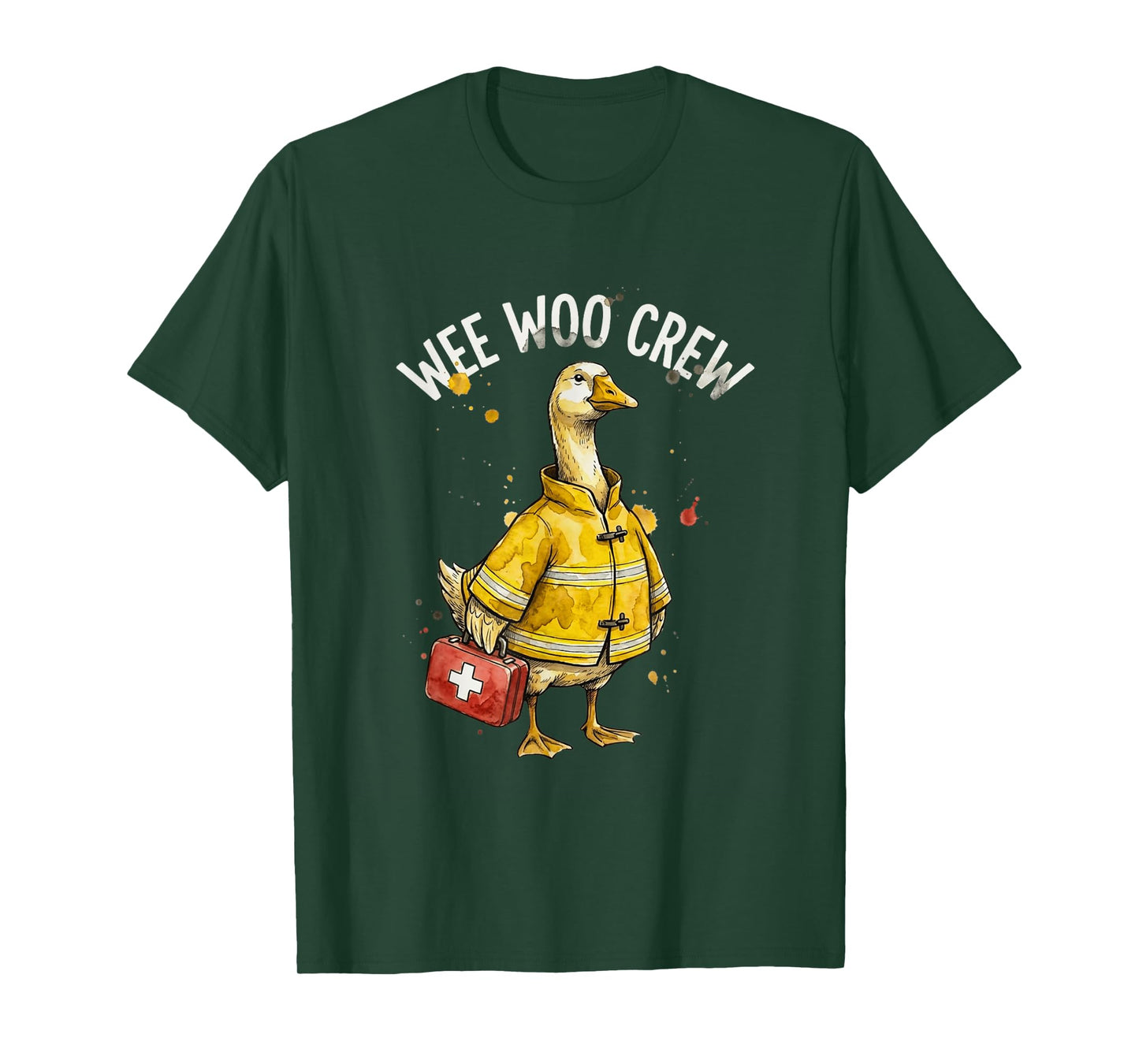 Funny Wee Woo Crew Goose EMT Paramedic Firefighter Men Kids T-Shirt