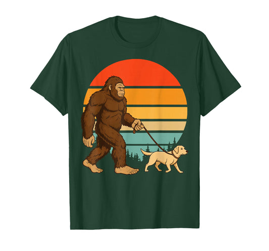 Bigfoot Labrador Retriever Retro Dog Vintage T-Shirt