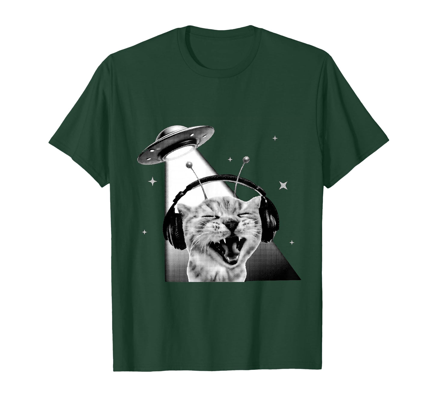 Funny Y2K Alien Cat Meme Retro Silly Cat Vintage Space Kitty T-Shirt
