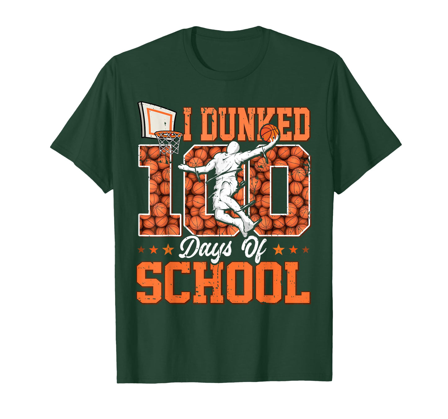 I Dunked 100 Days of School Basketball 100th Day Kids Boys T-Shirt