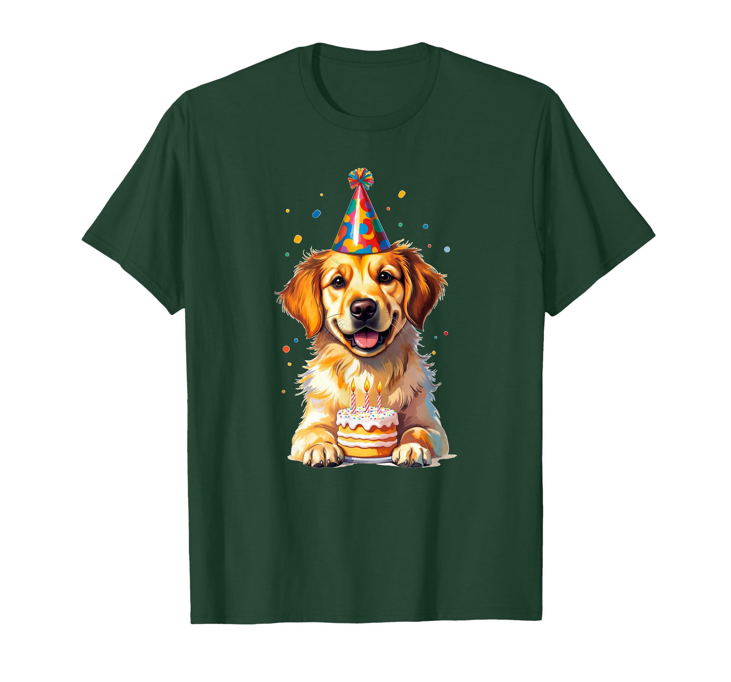 Birthday Golden Retriever, Party Dog T-Shirt