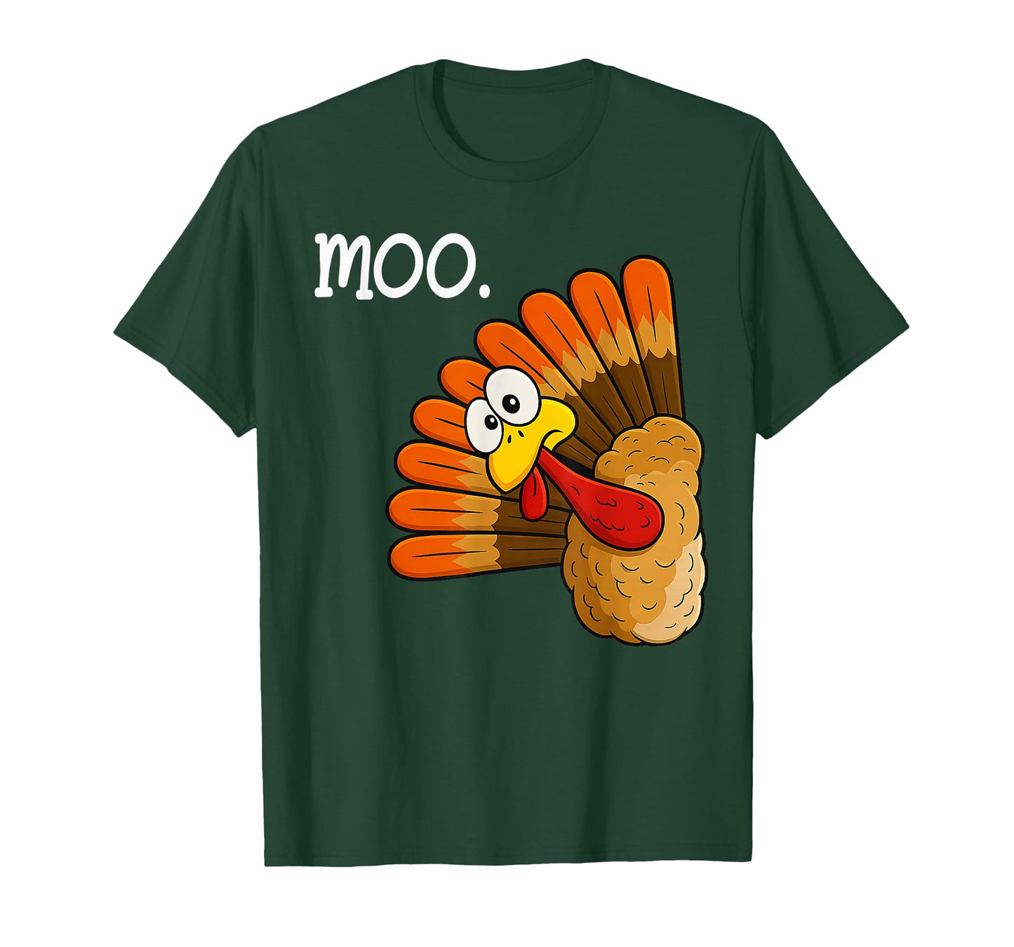 Funny Turkey Saying Moo Thanksgiving Joke for Men Women Kids T-Shirt