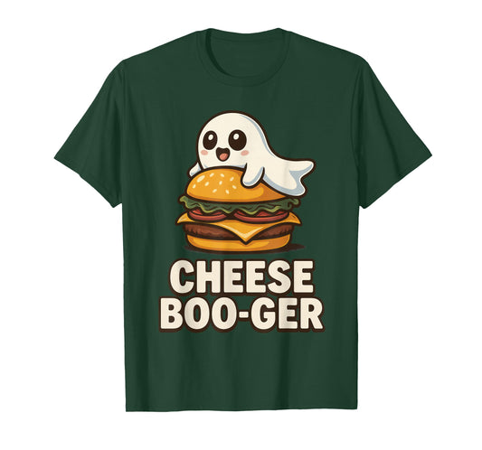 Cheese Boo-Ger Cute Ghost Burger Funny Food Pun Halloween T-Shirt