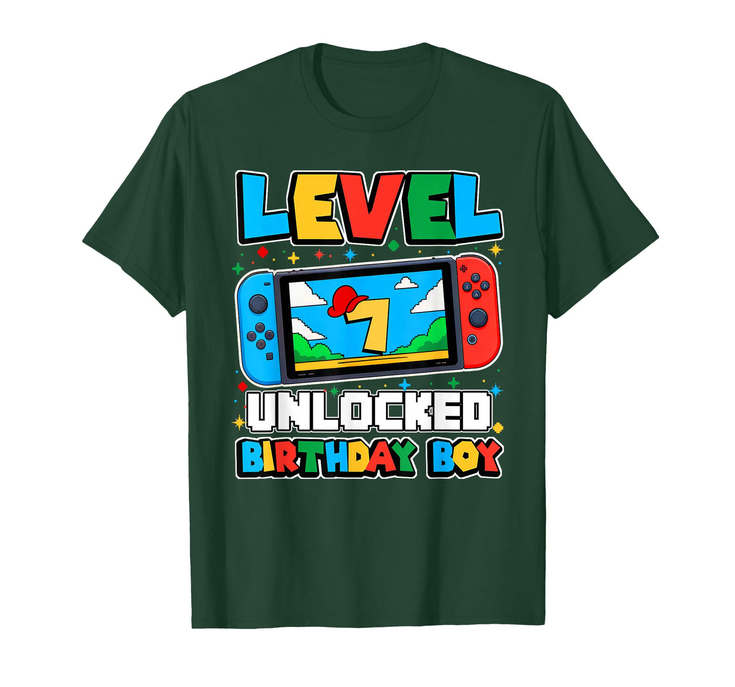 Level 7 Unlocked Birthday Boy Happy 7th Birthday Videos Game T-Shirt