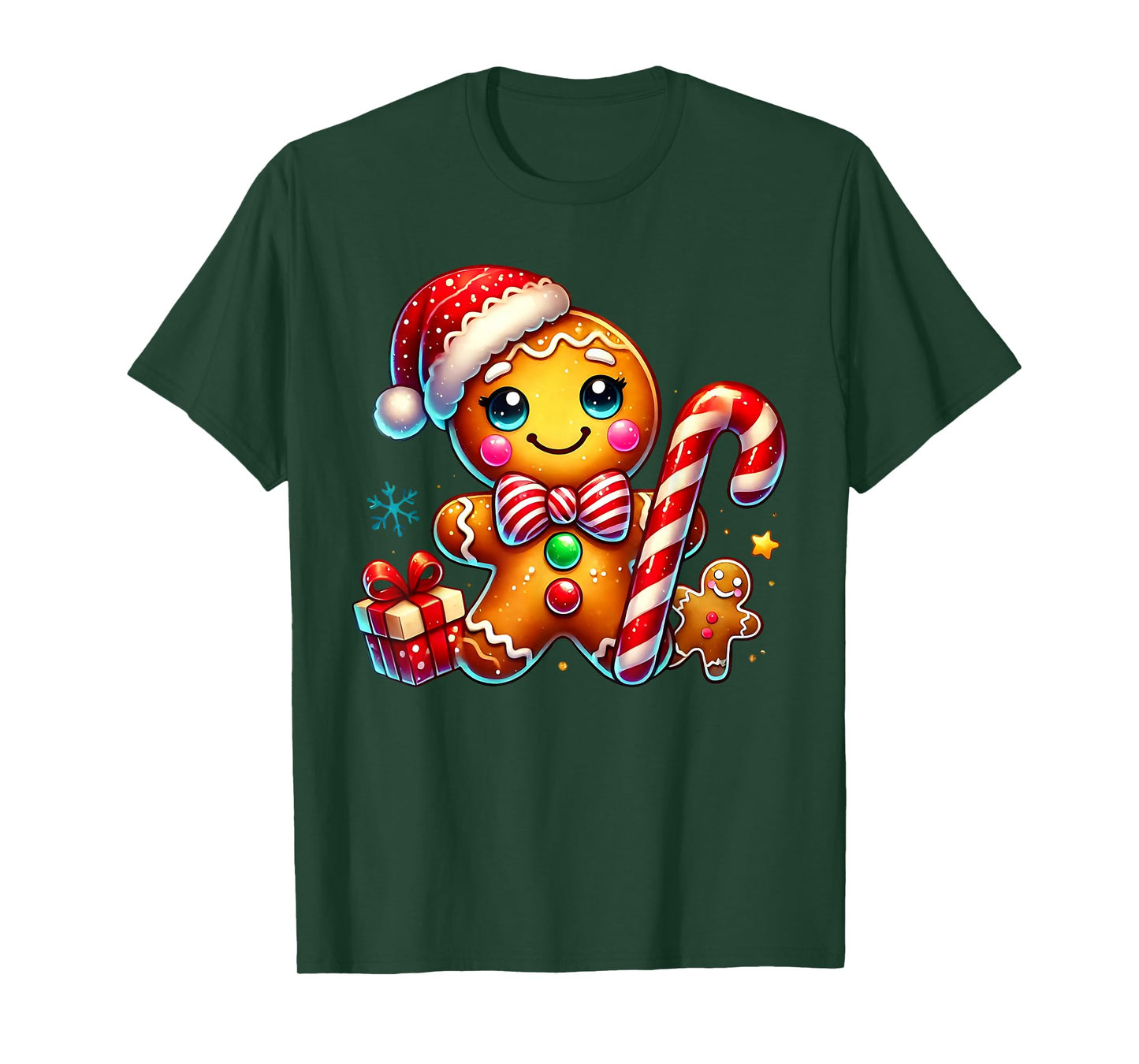 Gingerbread Man Candy Cane Xmas Pajamas Holiday Christmas T-Shirt