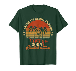 Vintage 2005 Limited Edition 21-Year-Old Male 21st Birthday T-Shirt