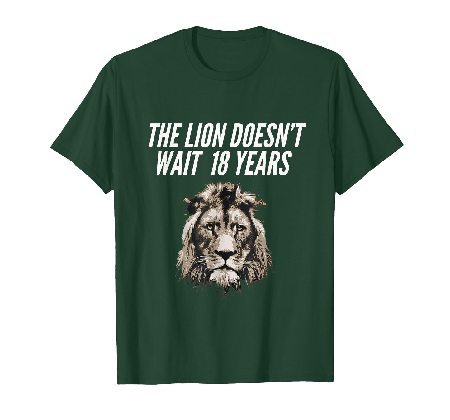 Funny Lion Meme The Lion Doesn't Wait 18 Years gen z Alpha T-Shirt