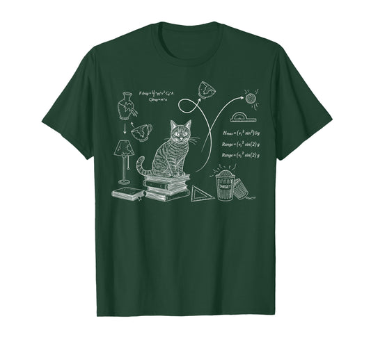 Funny Cat Math Physics Equations Science Humor T-Shirt