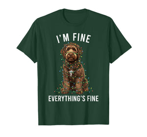 Labradoodle Christmas I'm Fine Everything is Fine Doodle Dog T-Shirt