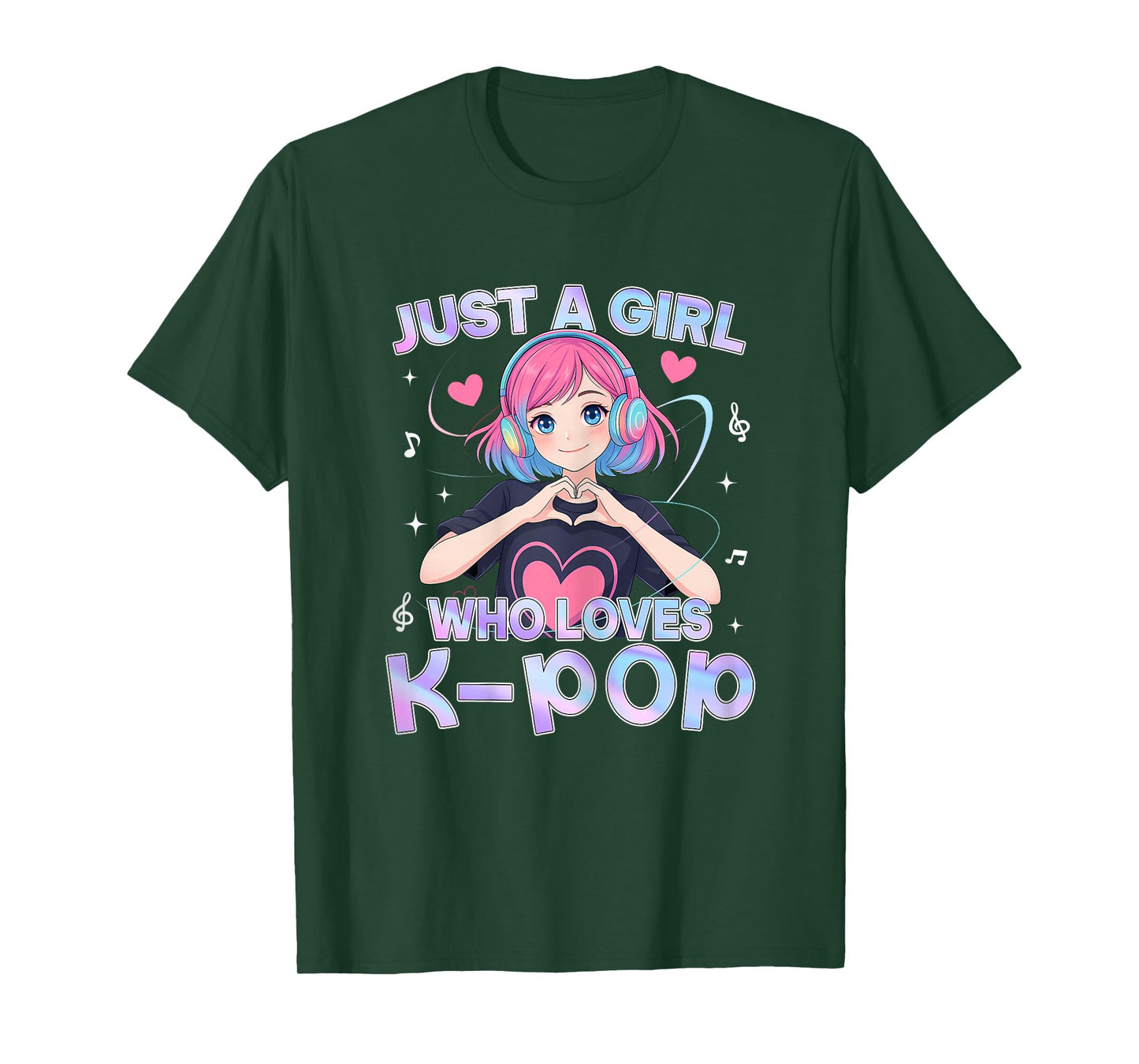 Just A Girl Who Loves K-Pop Cute Anime Kawaii Music Kpop T-Shirt