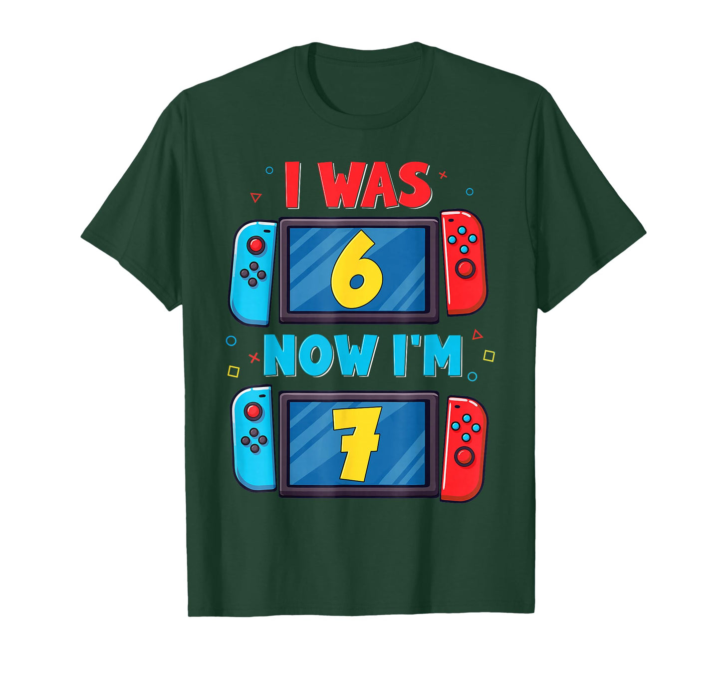 Retro 7th Birthday Boy I was 6 Now I'm 7 Year Old Cute Kids T-Shirt