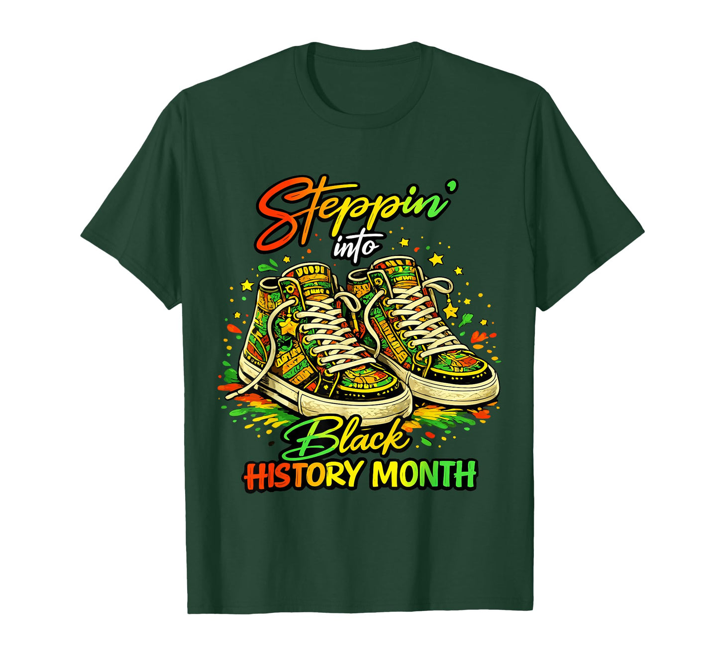 Stepping Into Black History Month High Man Woman Kids T-Shirt