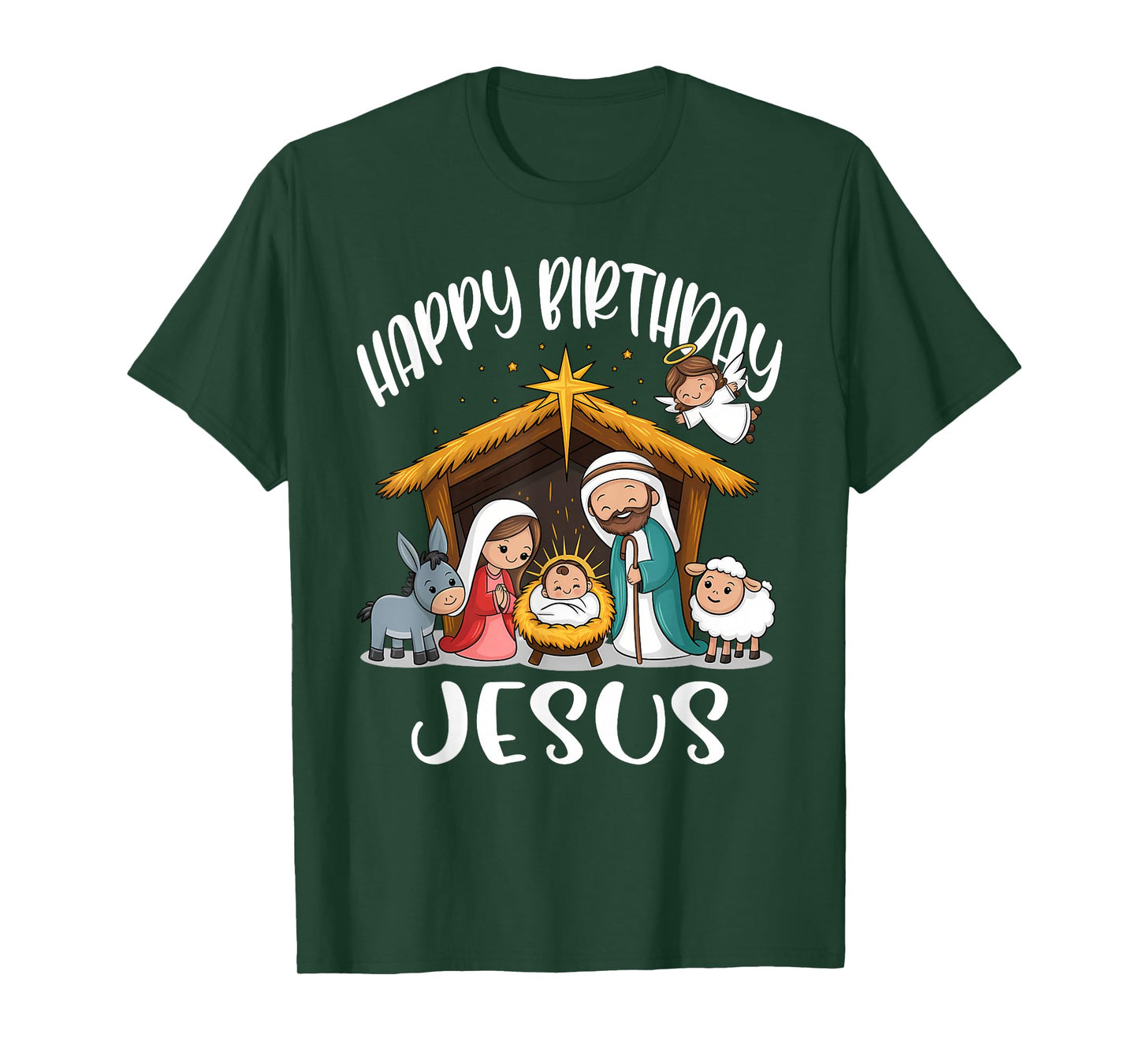 Merry Christmas Family Kid Nativity Happy Birthday Jesus T-Shirt
