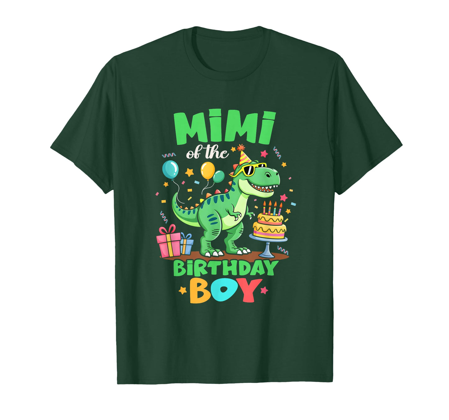 Mimi of The Birthday Boy T Rex Dinosaur Family Party T-Shirt