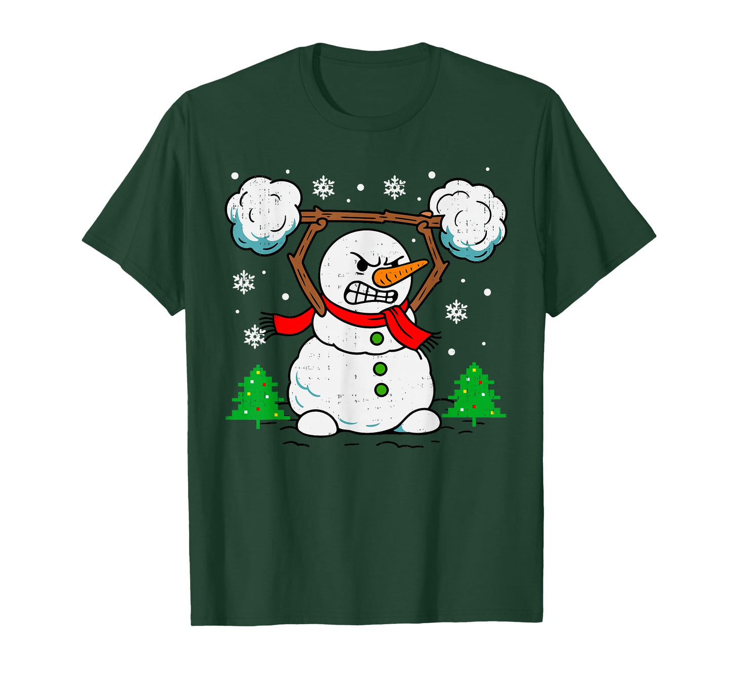 Weightlifting Snowman Lifting Christmas Gym Workout Fitness T-Shirt
