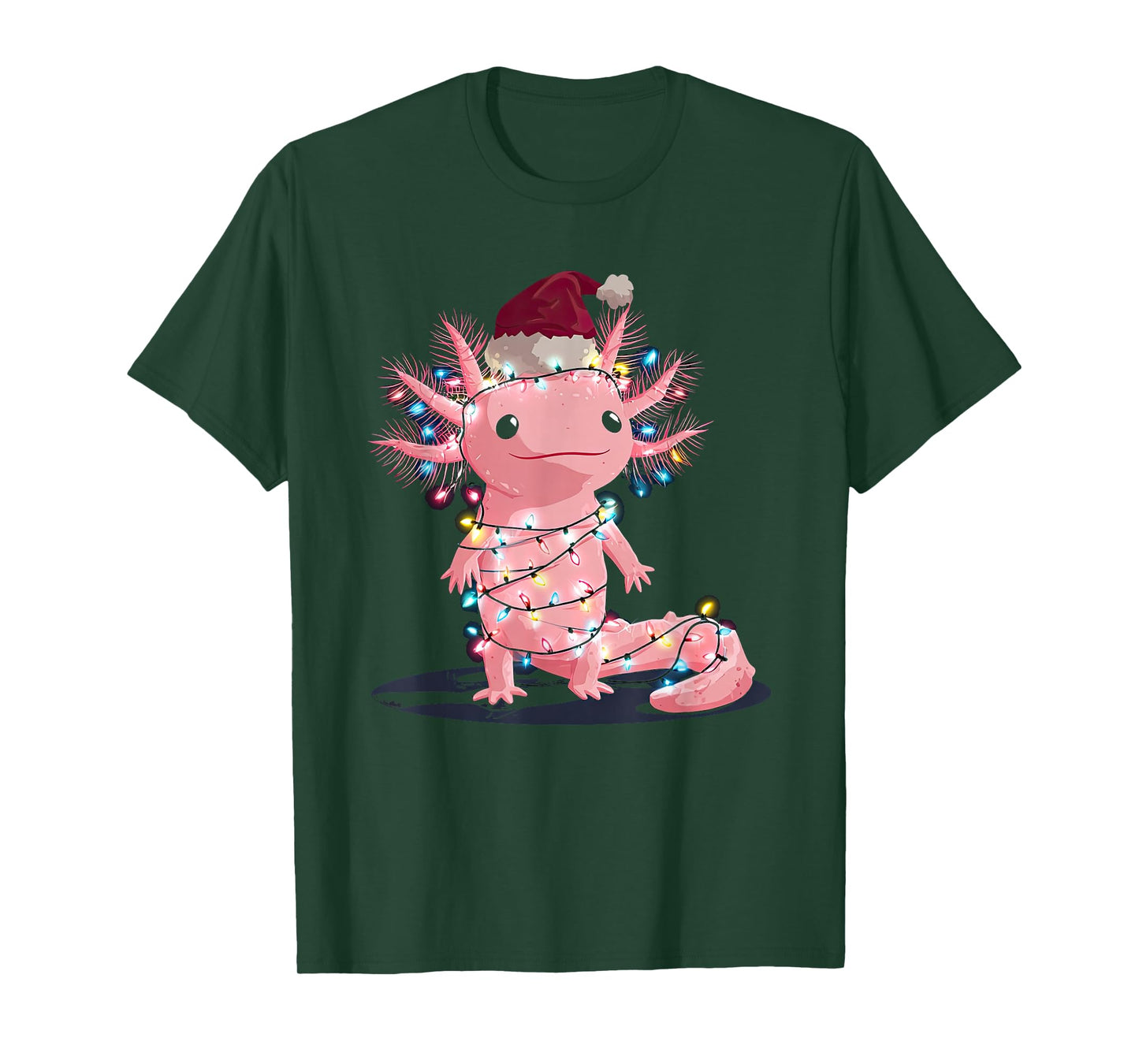 Funny Axolotl Christmas Graphics Animal Lights Lover T-Shirt
