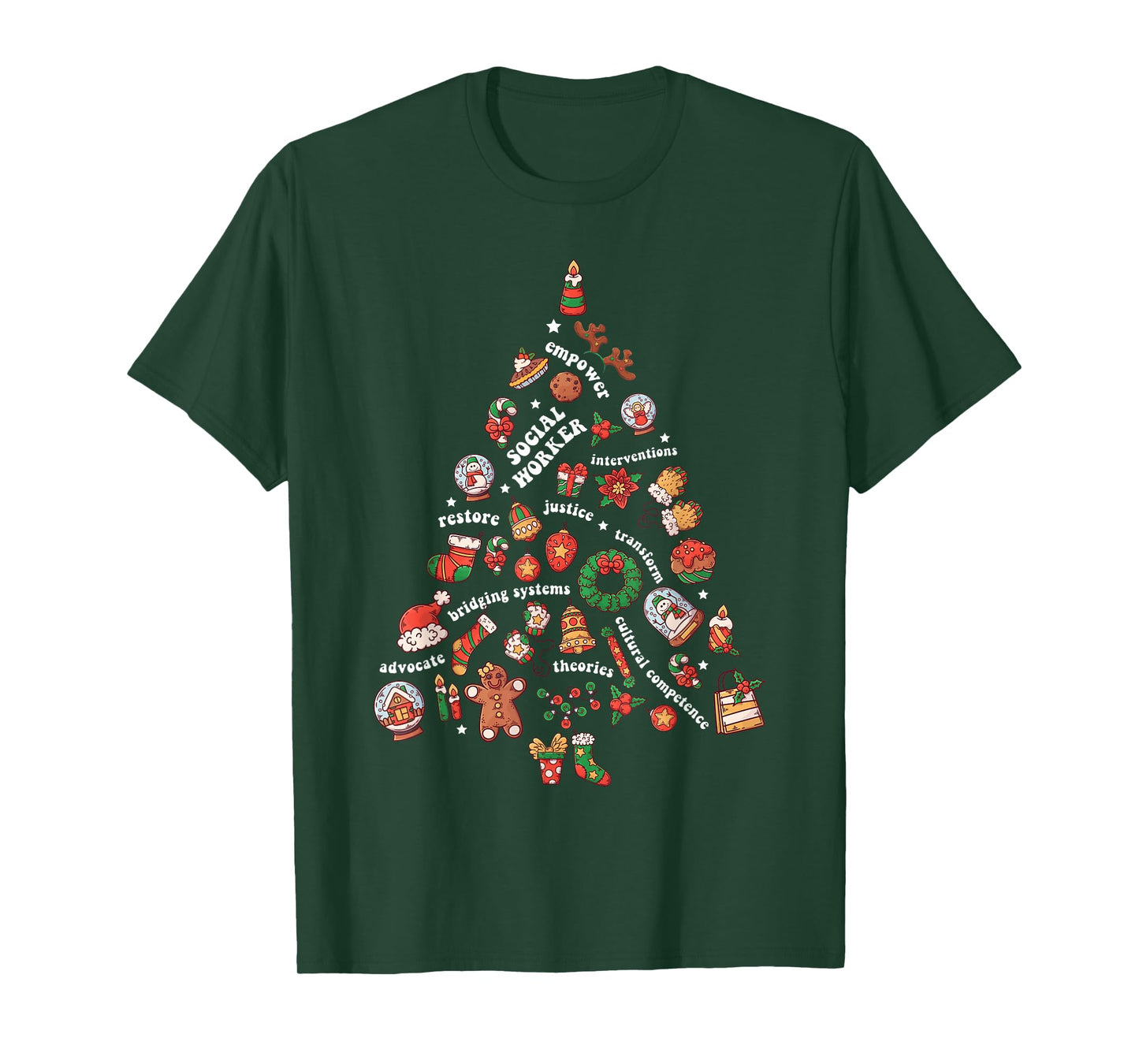 Social Worker Christmas Tree LMSW Social Work Xmas Holiday T-Shirt