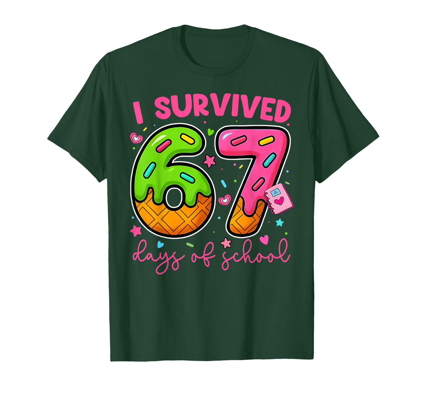 I Survived 67 Days of School Ice Cream Drip Boy Girl Kid T-Shirt