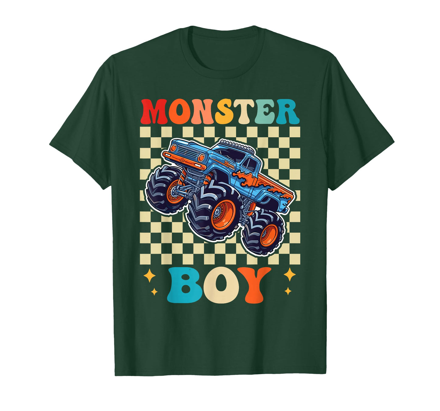Monster Truck Boy Family Matching Monster Trucks Birthday T-Shirt