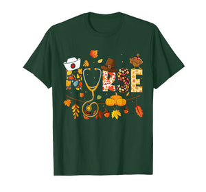 Nurse Thanksgiving Shirt Health Worker Nursing Fall Turkey T-Shirt