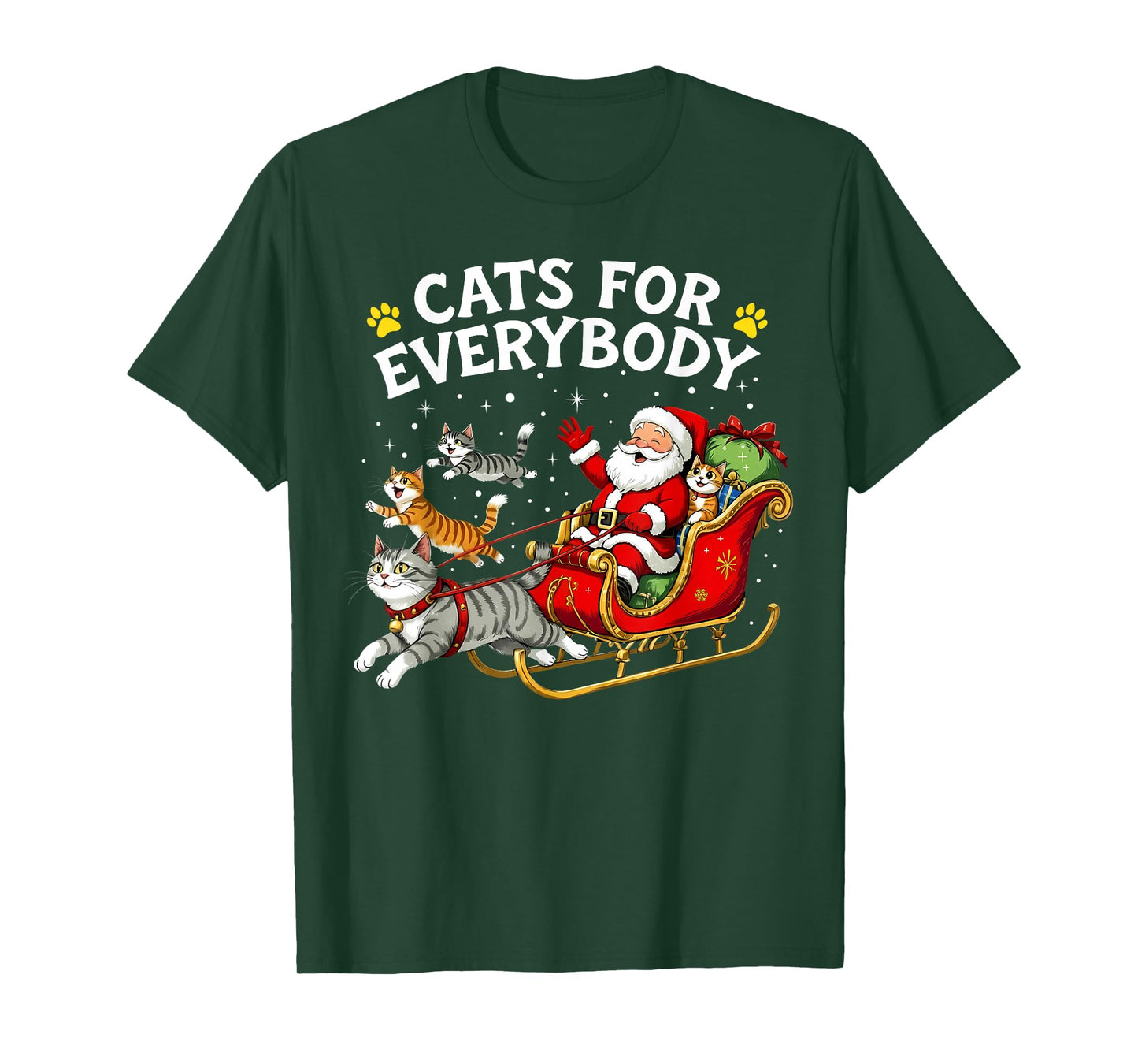 Cats for Everybody Christmas Cat Lover Funny Xmas Santa T-Shirt