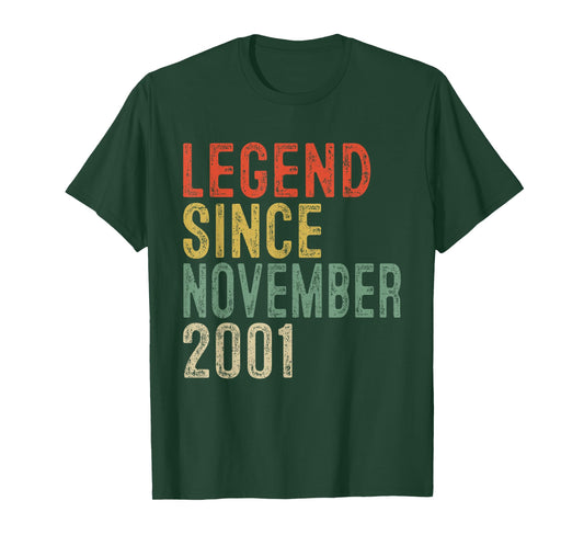 Legend Since November 2001 24th Birthday Gifts 24 Year Old T-Shirt