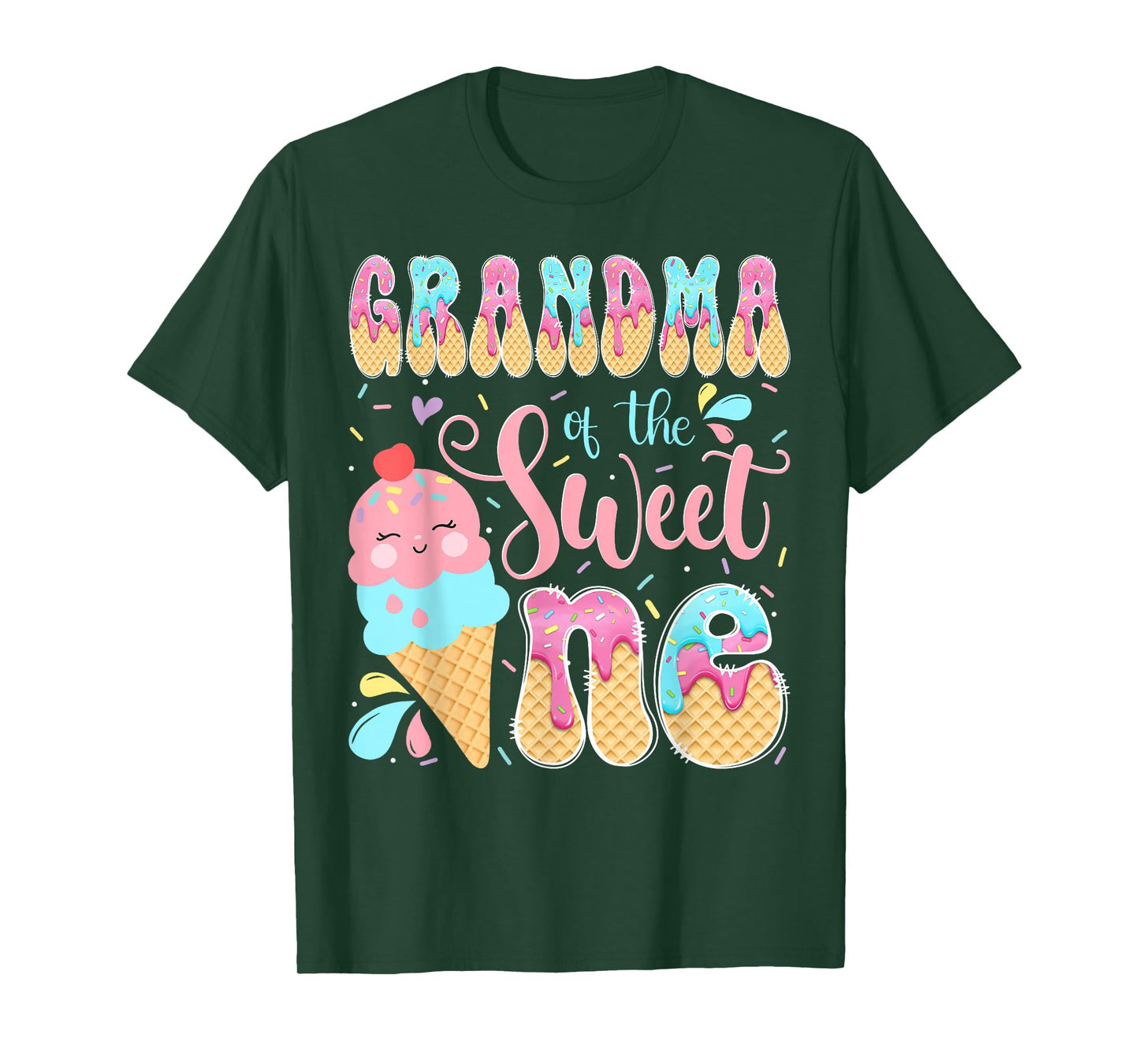 Grandma of The Sweet One Ice Cream 1St Birthday Girl T-Shirt