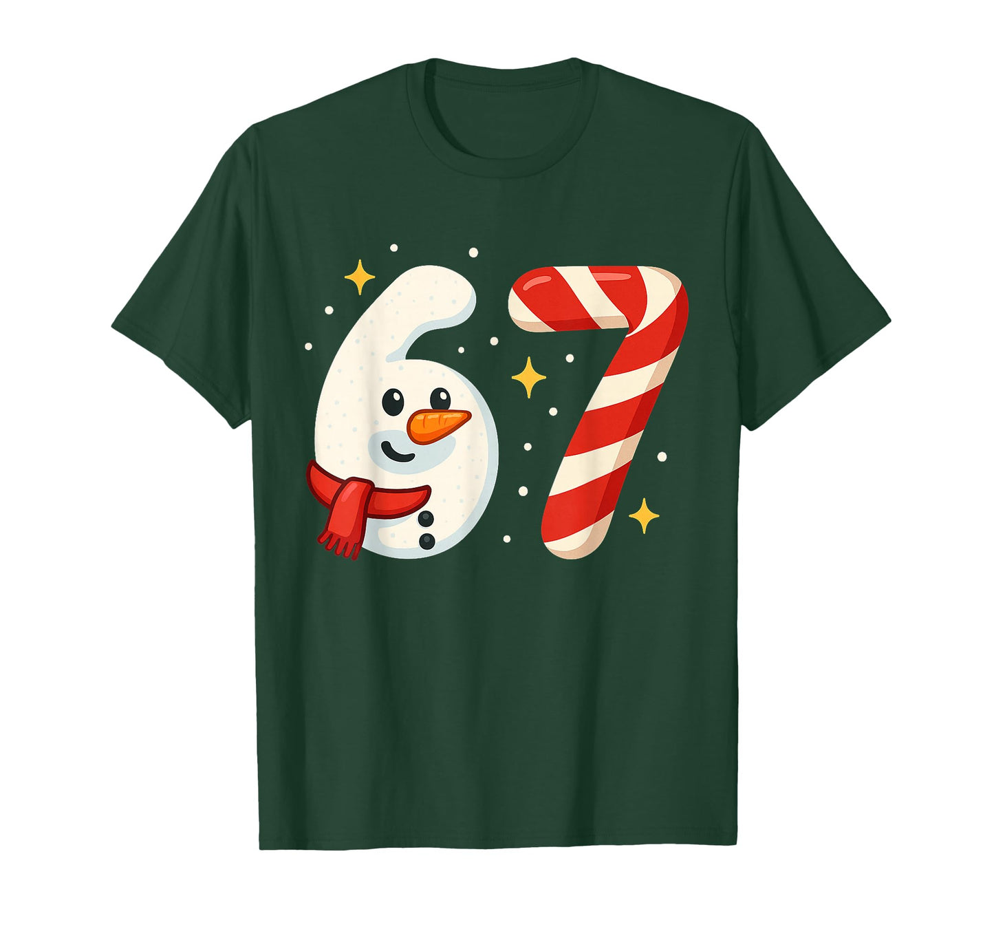 6 7 Meme Christmas Shirt 67 Six Seven Snowman Boy Girls Kids T-Shirt
