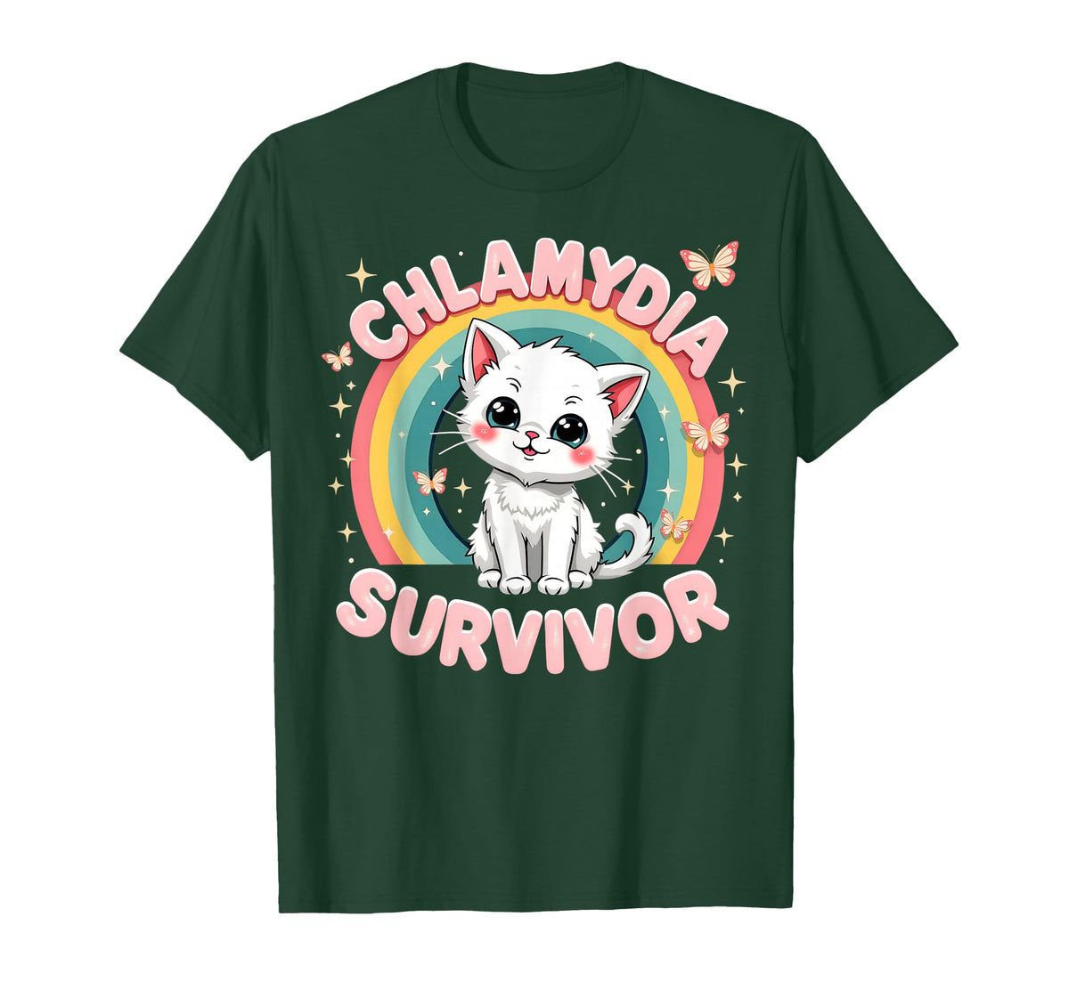 Chlamydia Survivor Cat Funny Adult Humor Inappropriate T-Shirt
