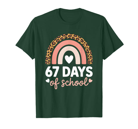 67 Days of School Rainbow Teachers 67 Meme Humor Funny 6 7 T-Shirt