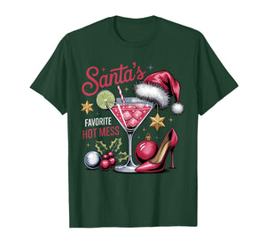 Santa's Favorite Hot Mess Christmas Martini T-Shirt