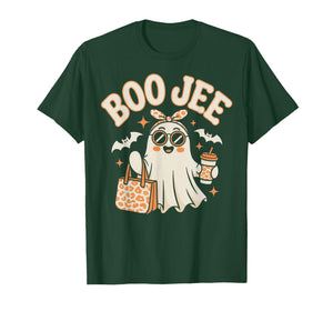 Boo JEE Coquette Leopard Boujee Halloween Ghost T-Shirt