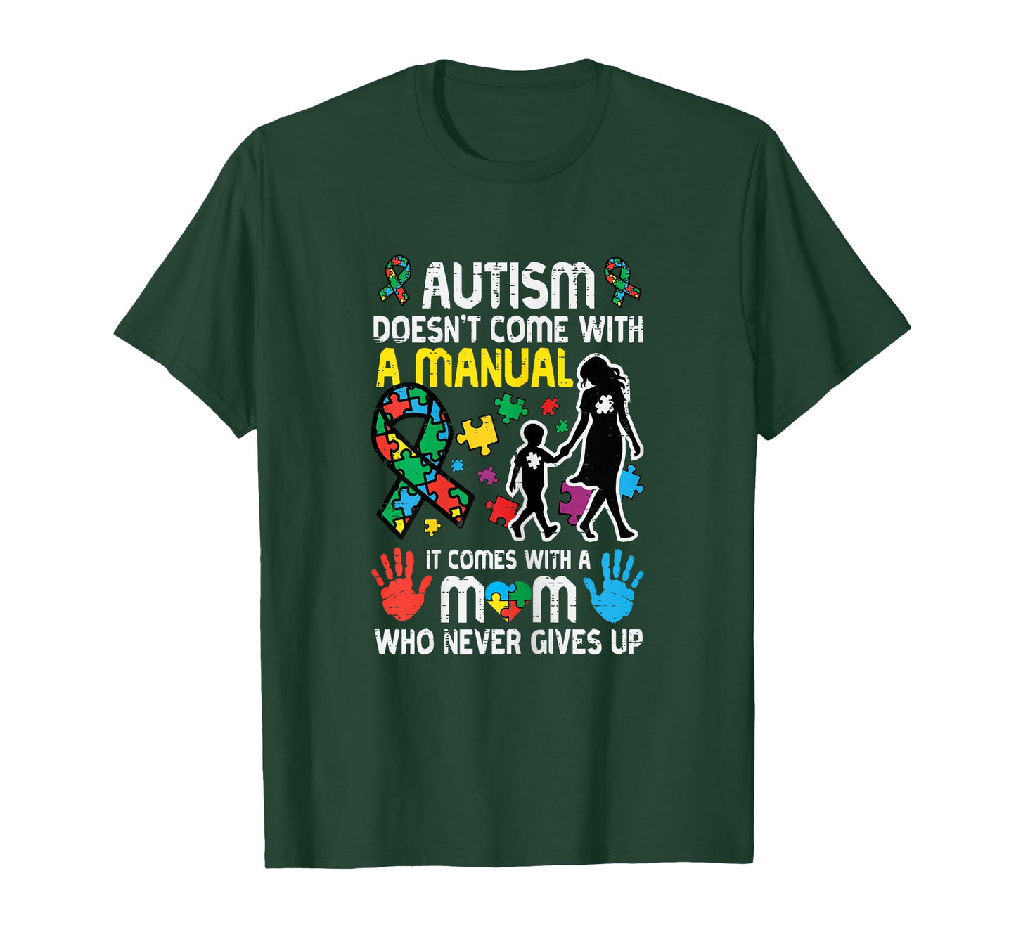 Autism Doesnt Come with Manual Mom ASD Awareness Mama Women T-Shirt