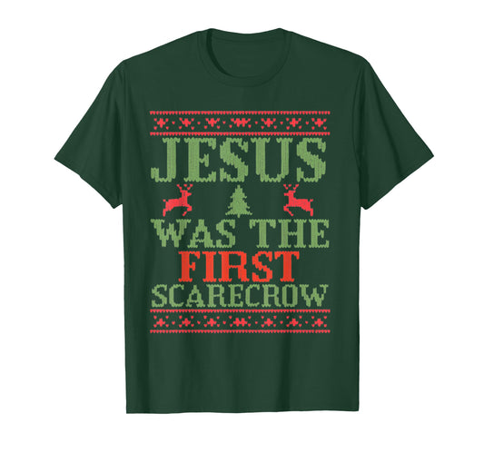 Funny Jesus was The First Scarecrow Ugly Sweater Style T-Shirt
