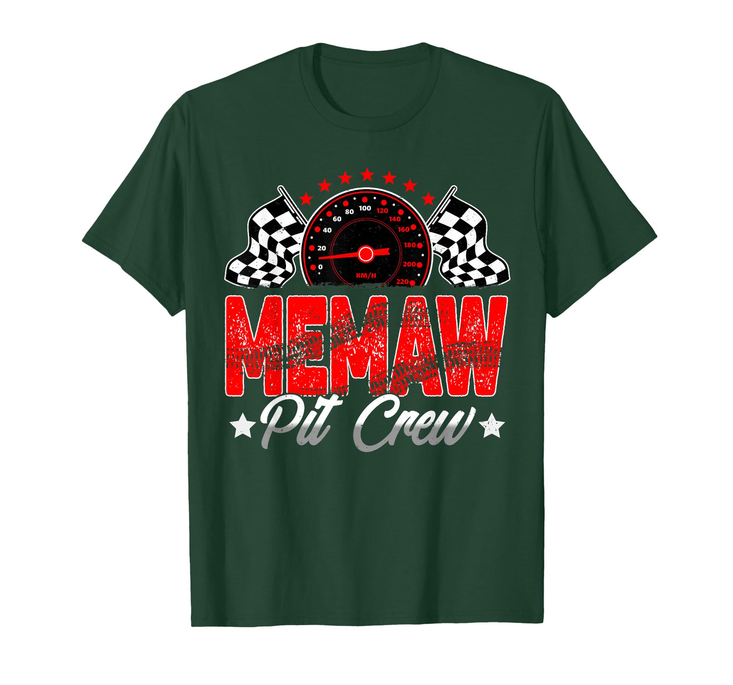 Memaw Pit Crew Racing Car Family Matching Birthday Party T-Shirt