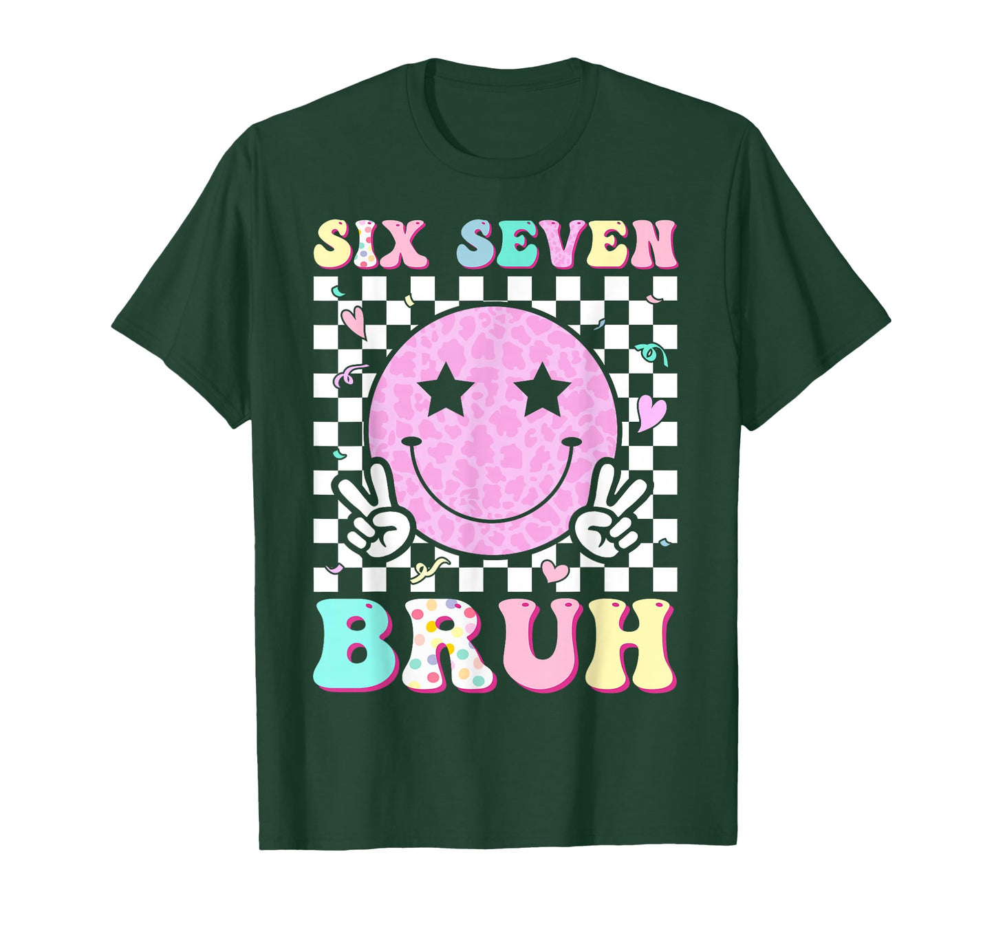 Funny 67 Meme Happy Face 6-7 Boys Kids Teens Six Seven Bruh T-Shirt
